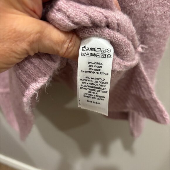 Cynthia Rowley Pink V-neck long sleeve pullover sweater, 2X - Picture 2 of 7